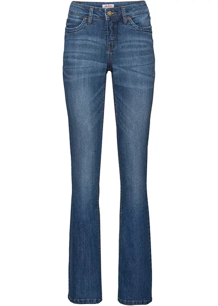 Jean bootcut taille mi-haute, extensible et confortable