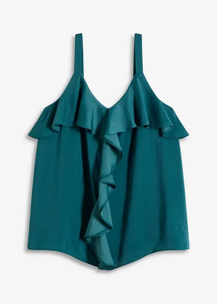 Top à bretelles fines en satin brillant