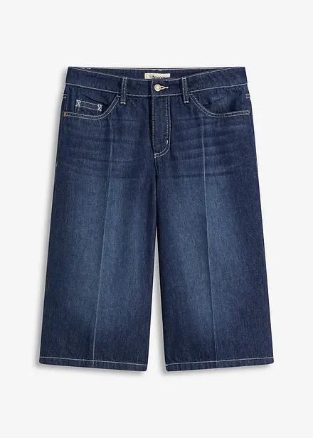 Bermuda en jean taille mi-haute, peu extensible