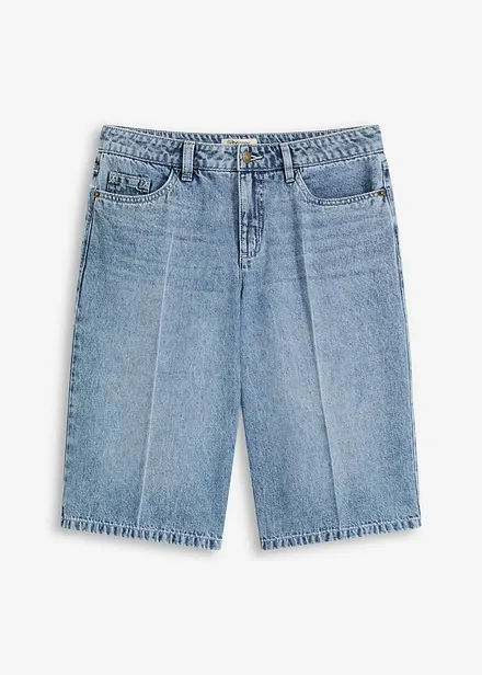 Bermuda en jean taille mi-haute, peu extensible