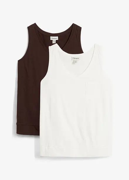 Lot de 2 débardeurs 100% coton