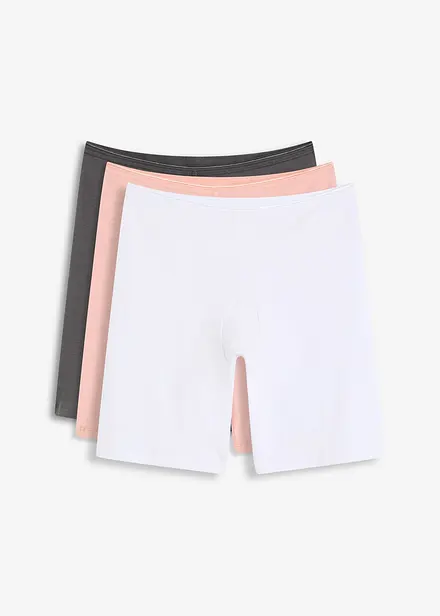 Lot de 3 boxers femme longs en coton extensible