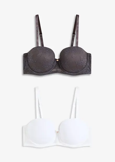 Lot de 2 soutiens-gorge balconnets avec dentelle