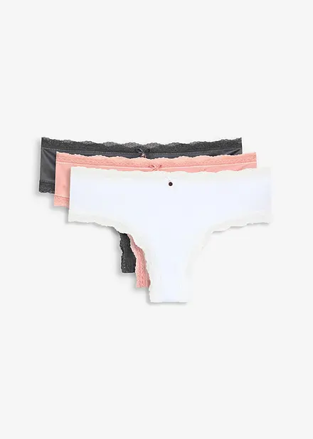 Lot de 3 slips brésiliens satinés