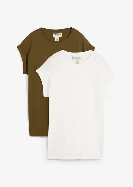 Lot de 2 T-shirts longs 100% coton