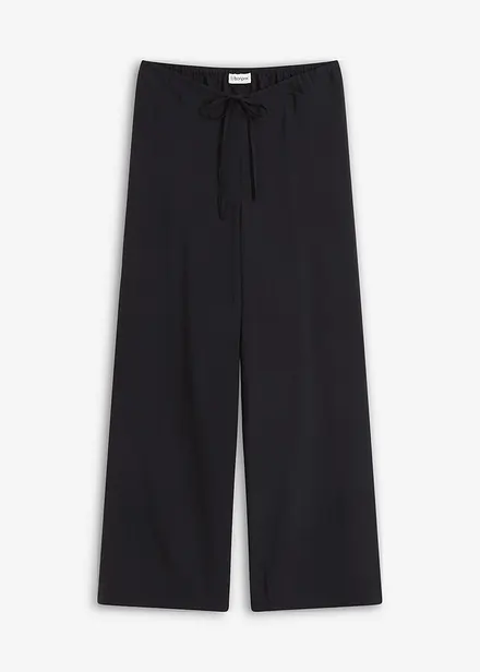 Pantalon palazzo texturé en viscose mélangée