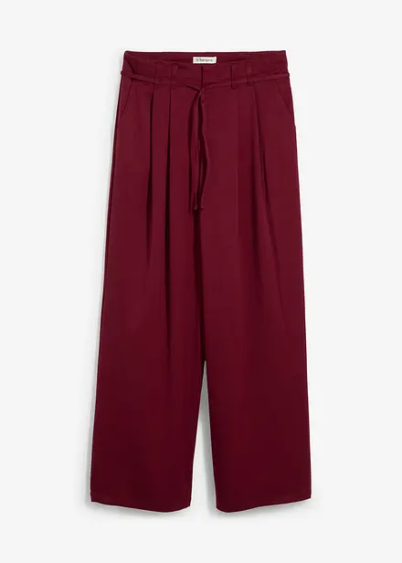 Pantalon à pinces avec lien à nouer