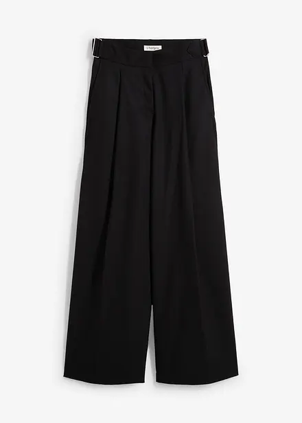 Pantalon en viscose mélangée avec boucles latérales