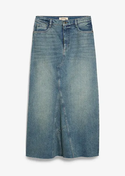 Jupe longue en jean, taille mi-haute