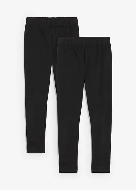 Lot de 2 leggings en mati&egrave;re &eacute;lastique