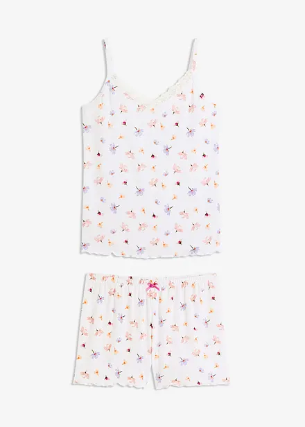 Pyjashort en matière côtelée