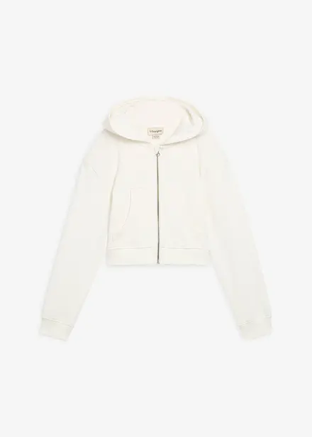 Sweat zippé à capuche 100% coton