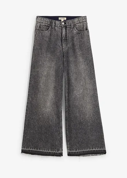 Jean large taille haute, raccourci