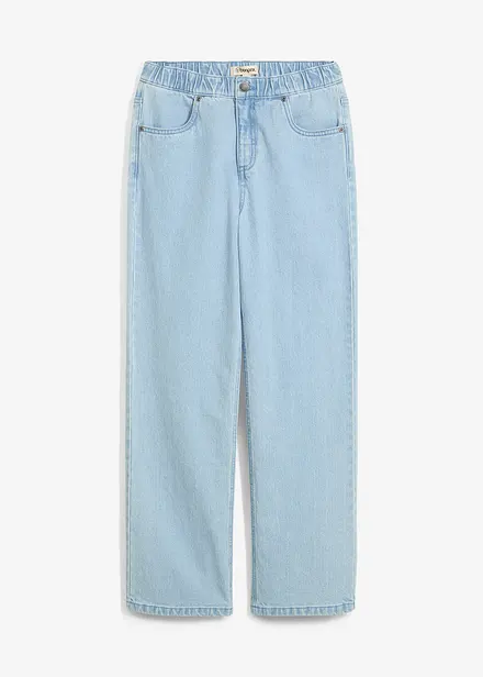 Jean droit, loose, à taille élastiquée