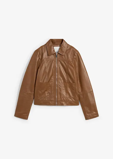 Veste en cuir d’agneau nappa