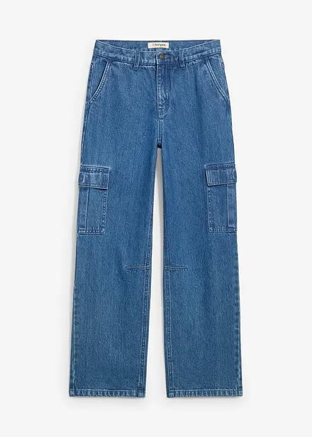 Jean cargo droit et loose, taille réglable
