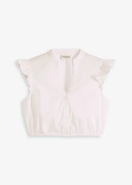 Chemisier de Dirndl à col montant et mancherons volantés