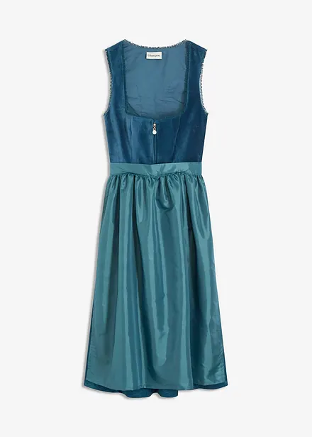 Dirndl avec velours en longueur midi (ens. 2 pces)