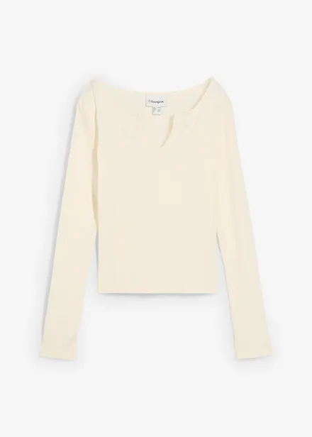 T-shirt court en coton côtelé