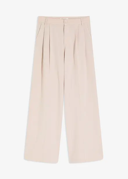 Pantalon fluide à pinces en viscose mélangée