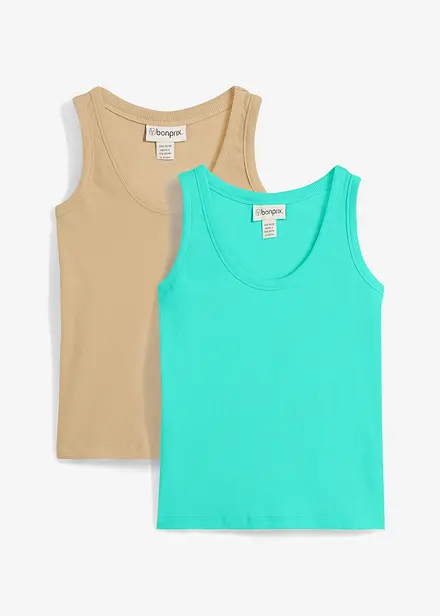 Lot de 2 débardeurs côtelés