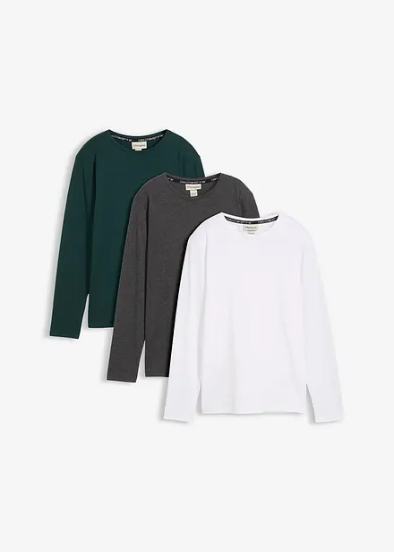 Lot de 3 T-shirts manches longues coton
