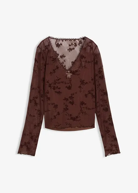 T-shirt manches longues à imprimé floqué