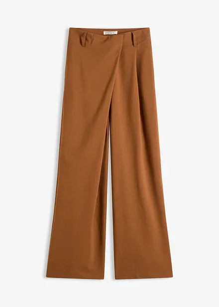 Pantalon large à pinces et fermeture croisée