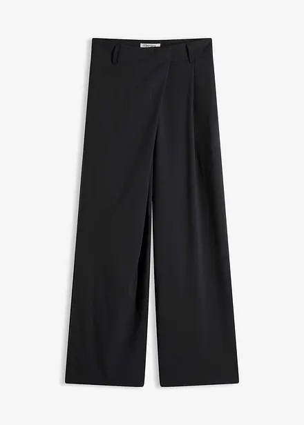 Pantalon large à pinces et fermeture croisée