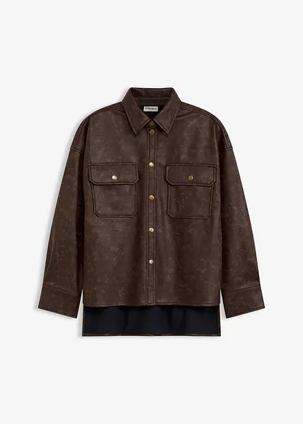 Chemise enduite effet usé