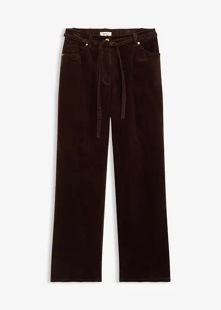 Pantalon large en velours côtelé avec ceinture à nouer