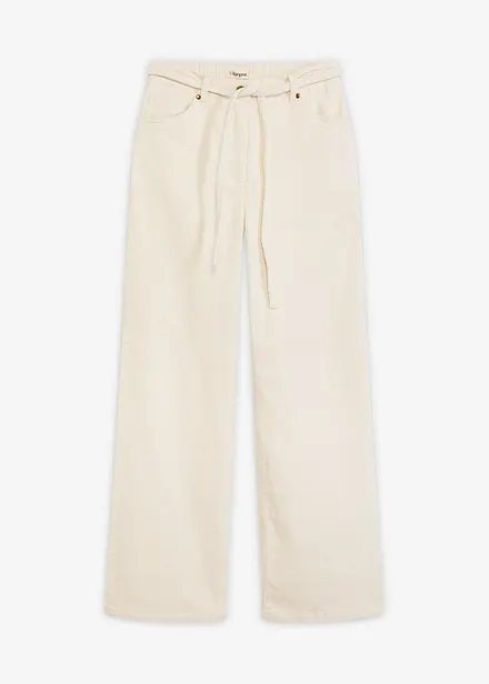 Pantalon large en velours côtelé avec ceinture à nouer