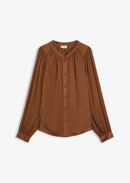 Blouse en satin avec galons en dentelle