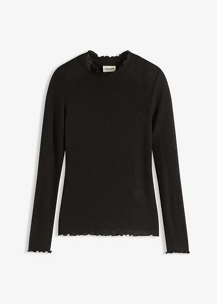 T-shirt côtelé en viscose majoritaire