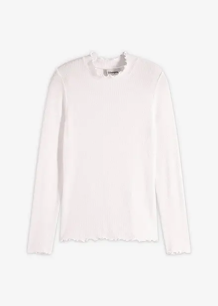 T-shirt côtelé en viscose majoritaire