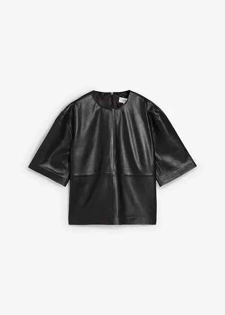 Tunique en cuir d’agneau nappa