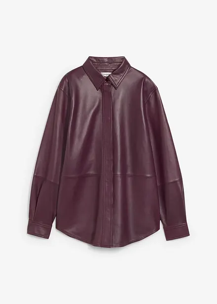 Chemise en cuir d’agneau nappa