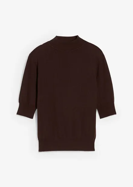 Pull doux à col roulé en laine mélangée