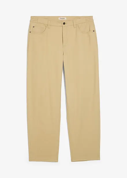 Pantalon droit en twill à taille élastiquée, loose