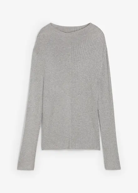 T-shirt côtelé en viscose mélangée