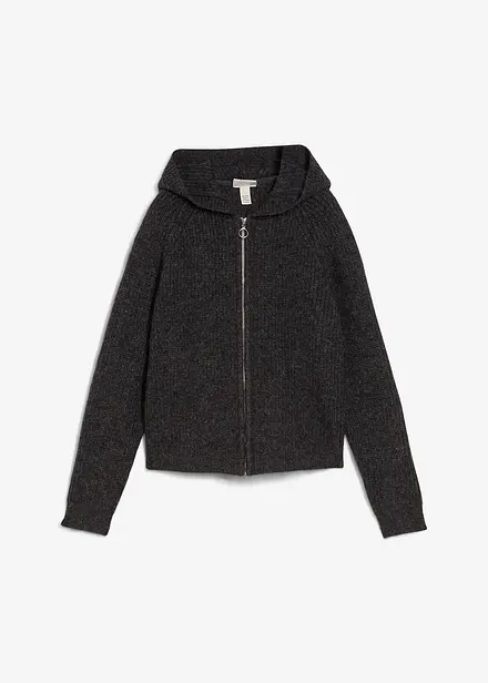 Gilet en maille à capuche