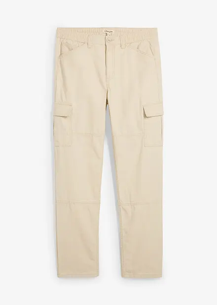 Pantalon cargo droit en toile de coton, loose