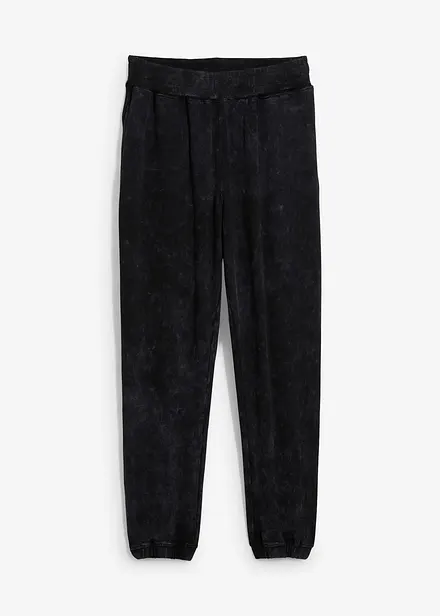 Pantalon de jogging aspect délavé 100% coton, loose
