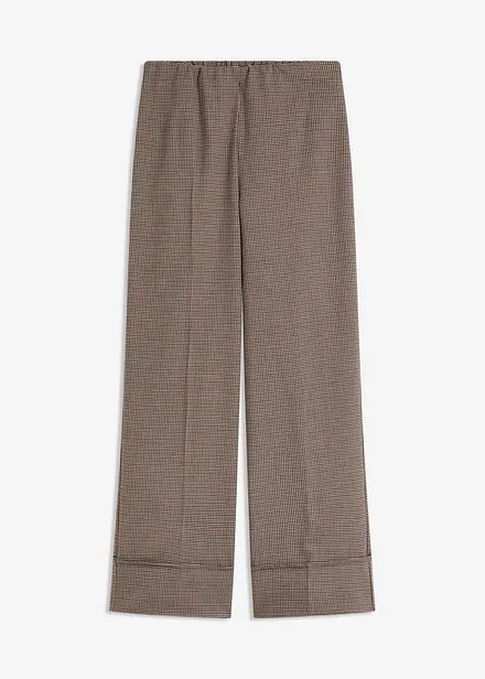 Pantalon à taille élastiquée, imprimé carreaux