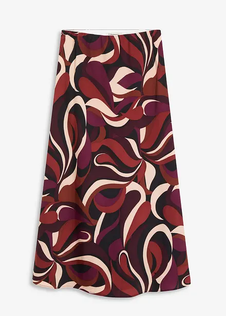 Jupe midi en satin fluide