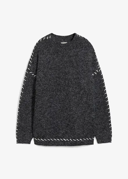 Pull long en maille duveteuse