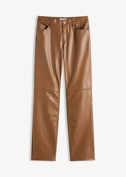 Pantalon enduit à taille élastiquée