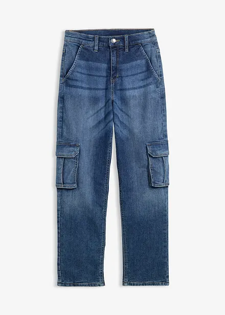 Jean cargo loose, doublure chaude en jersey, fuselé