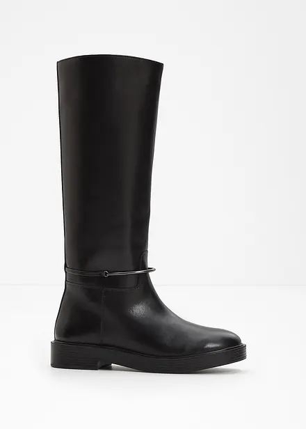 Bottes à tige large en cuir