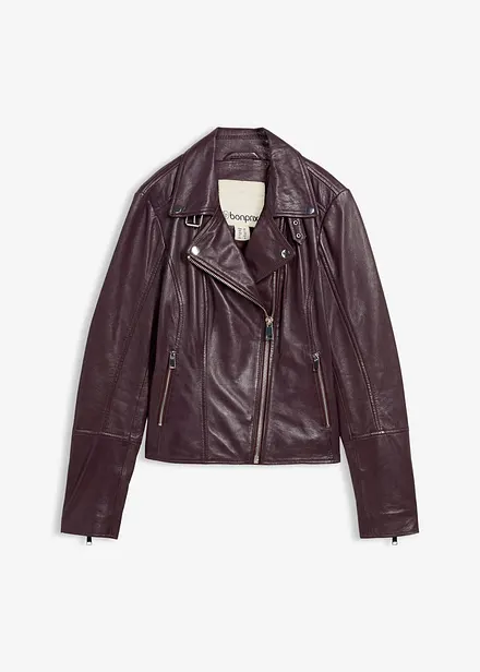 Veste biker en cuir nappa d’agneau